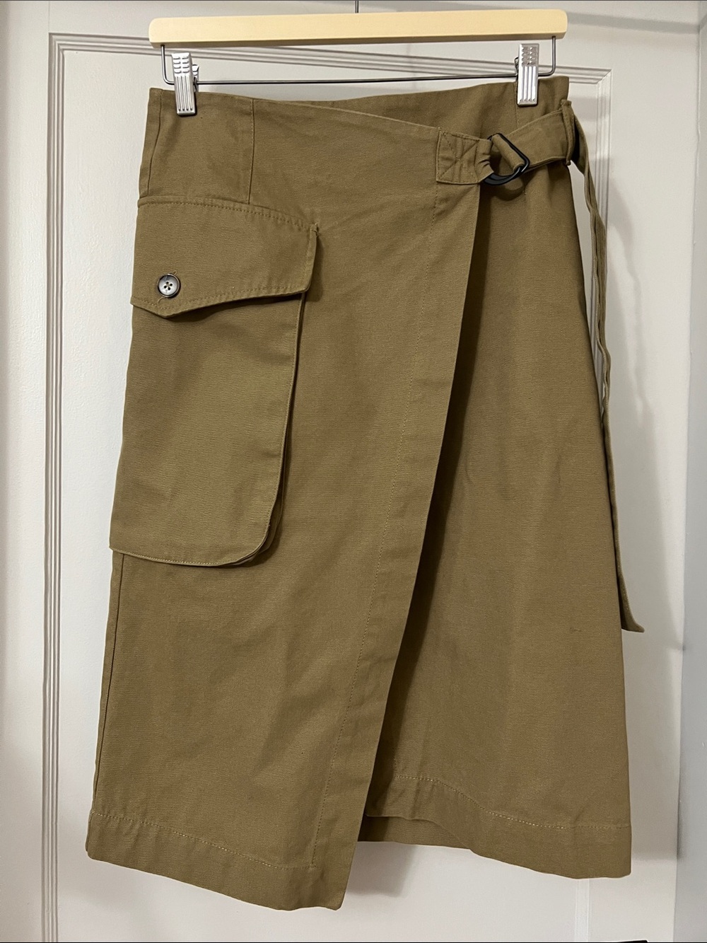 Mango Olive Cargo Wrap Midi Skirt - Women